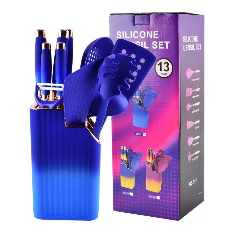 1 set of13pcs full silicone and knives set kitchenware.