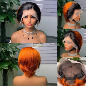 5pcs mixed color Short Bob Wig Pixie Cut Wig 13x4 HD Lace Frontal Wig (below price is 5pc)